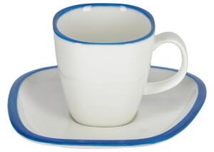 Bílo modrý porcelánový šálek a podšálek Kave Home Odalin 200 ml
