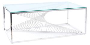 Konferenční stolek FLAME A, 120x45x60, transparentní/stříbrná