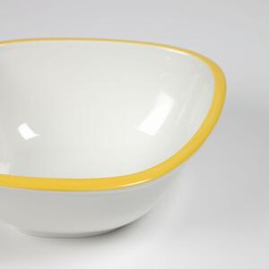 Bílo žlutá porcelánová miska Kave Home Odalin 16 x 14,5 cm