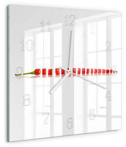 Skleněné hodiny Chilli paprička zskb-30x30-00085445