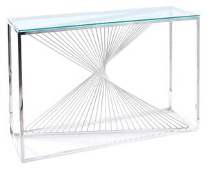 Konzolový stolek FLAME C, 120x78x40, transparentní/stříbrná