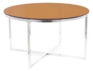 Konferenční stolek CRYSTAL A, 80x45x80, jantarová/stříbrná