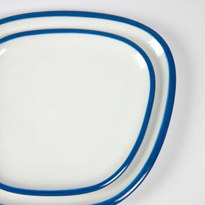 Bílo modrý porcelánový talíř Kave Home Odalin 29 x 26,5 cm