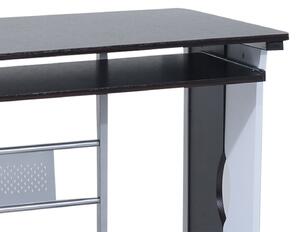 Goleto Počítačový stůl se zásuvkou 100 cm x 52 cm x 75 cm | černo + stříbrný