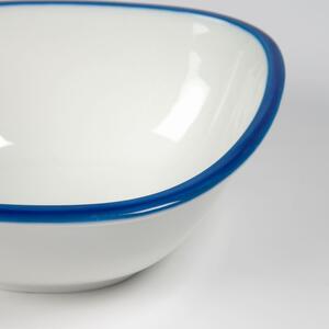 Bílo modrá porcelánová miska Kave Home Odalin 26,5 x 24 cm