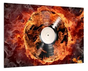 Obraz hořící gramofonové desky