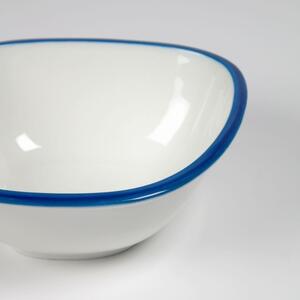 Bílo modrá porcelánová miska Kave Home Odalin 16 x 14,5 cm
