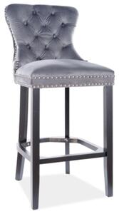 Barová židle AUGUSTUS H-1 Velvet, 50x114x42, černá/modrá