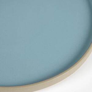 Modrý porcelánový dezertní talíř Kave Home Midori 20,5 cm
