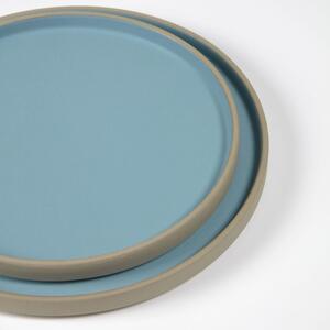 Modrý porcelánový dezertní talíř Kave Home Midori 20,5 cm