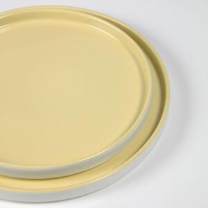 Žlutý porcelánový talíř Kave Home Midori 24 cm