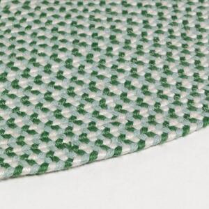 Zelený látkový koberec Kave Home Rodhe ⌀ 100 cm