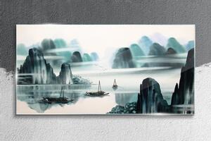 Obraz na skle Obraz na skle Čínské inkoustové lodě