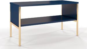 Konferenční stolek POLKA, 80x44x37, modrá/zlatá