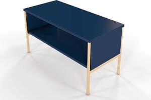 Konferenční stolek STEP, 80x44x37, modrá/zlatá