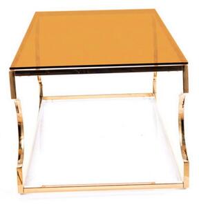 Konferenční stolek KENZO A, 120x40x60, jantarová/zlatá