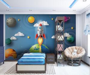Malvis ® Dětská tapeta Raketa ve vesmíru Vel. (šířka x výška): 144 x 105 cm