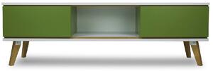 TV stolek JORGEN, 160x50x45, zelená/bílá