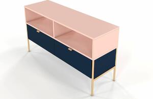 TV stolek POLKA, 120x65x37, modrá/růžová