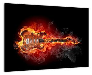 Hořící kytara - obraz