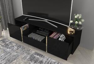 TV stolek CAROL, 140x46x40, černá lesk
