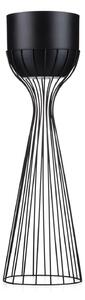 KOVOVÝ KVĚTINÁČ SE STOJÁNEM GLAM 68X20 CM ČERNÁ