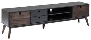 Antracitově šedý dřevěný TV stolek Marckeric Kiara 180 x 37 cm