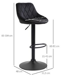 Goleto 2x barová židle Kylie | černá