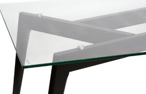 Skleněný jídelní stůl Marckeric Janis 90 x 90 cm s černou podnoží