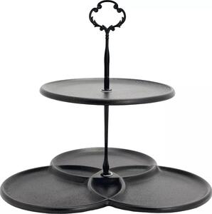 Dvoupatrový kovový etažér Ellips, výška: 260 mm, délka: 280 mm, šířka: 270 mm