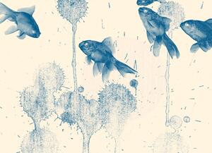 Malvis ® Tapeta modré rybky Vel. (šířka x výška): 288 x 200 cm