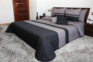 Prošívané šedě černé přikrývky na postel Šířka: 200 cm | Délka: 220 cm