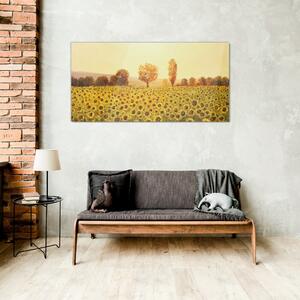 Obraz na skle Obraz na skle Květiny slunečnic stromů
