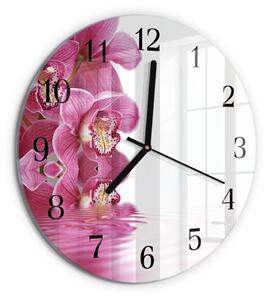 Skleněné nástěnné hodiny Orchidej zsoc-fi30-00173557