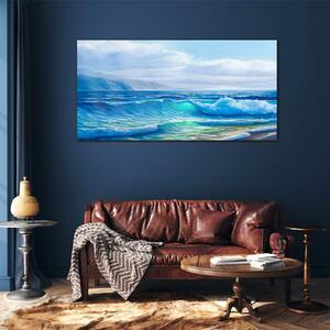 Obraz na skle Obraz na skle Mořské vlny mraky