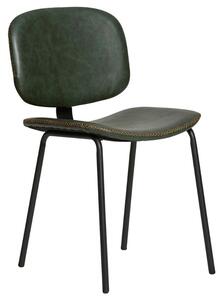 Tmavě zelená koženková jídelní židle Marckeric Mali
