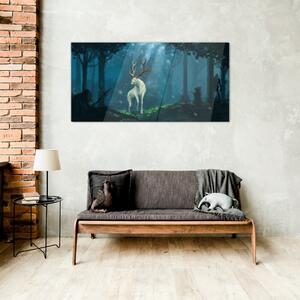 Obraz na skle Obraz na skle Lovci fantazie lesní zvířata