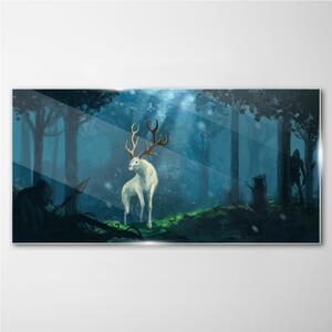 Obraz na skle Obraz na skle Lovci fantazie lesní zvířata