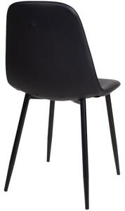 Nordic Living Černá koženková jídelní židle Raya