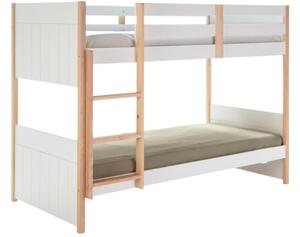 Bílá dřevěná dětská patrová postel Marckeric Kiara 90 x 190 cm