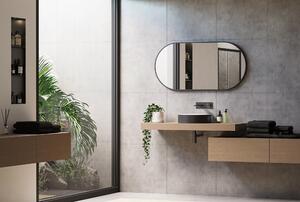 Koupelnové zrcadlo 8144B oválné - barva rámu černá - vertikální a horizontální - možnost volby velikosti