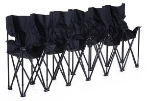 Goleto Campingová šestisedadlová židle | černá