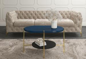 Konferenční stolek ARENA, 80x50x50, modrá/zlatá