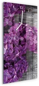 Skleněné hodiny vertikální Květiny zsppb-30x60-00091746