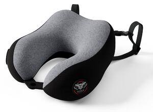 Cestovní polštář na krk, do letadla, paměťová pěna, šedo-černý: Diablo TRAVEL PILLOW