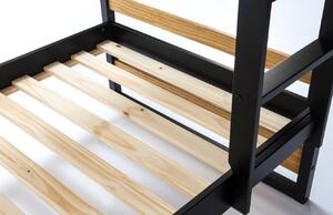 Hnědo černá dřevěná patrová postel Marckeric Manhattan 90 x 190 cm