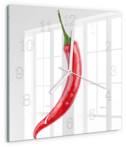 Skleněné hodiny Chilli paprička zskb-30x30-00092939