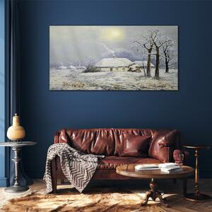 Obraz na skle Obraz na skle Zimní krajiny stromy