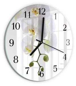 Skleněné nástěnné hodiny Orchidej zsoc-fi30-00174440