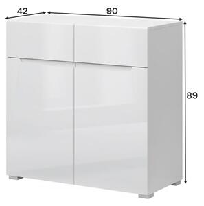Komoda 2d2s bílý lesk Yolk
